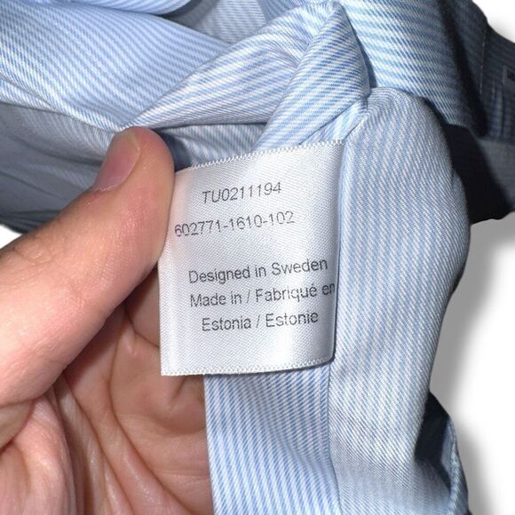 Stenstroms Bengal Stripe Fitted Body Twofold Cotton Super Dress Shirt 17 XL - Picture 8 of 9
